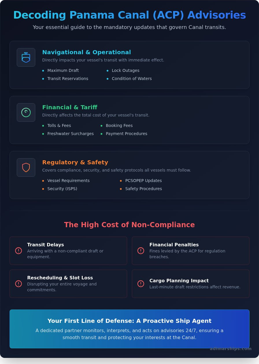 ACP Advisories to Shipping: A Practical Guide for Vessel Operators - Infographic