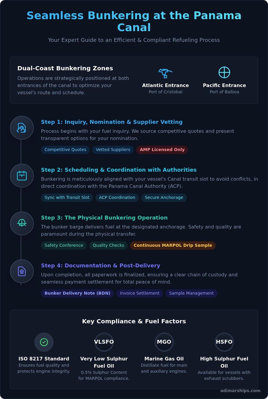Bunkering Services in Panama: A Ship Operator’s Guide - Infographic