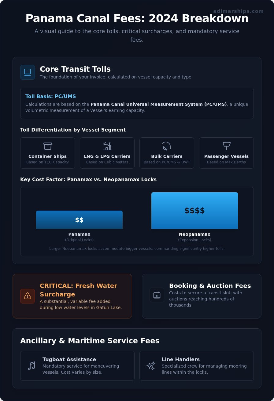 Panama Canal Fees 2024: The Complete Cost Breakdown - Infographic