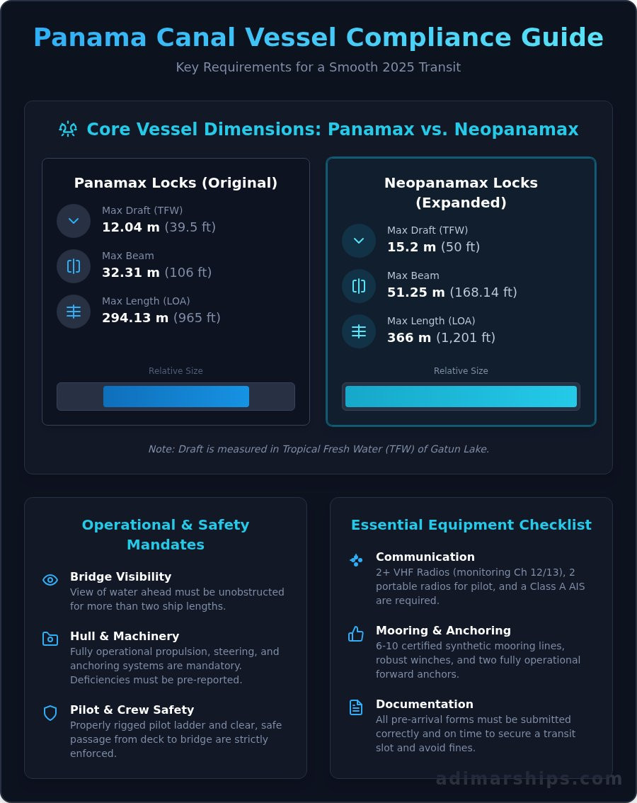 Panama Canal Regulations for Ships: The Complete 2026 Compliance Guide - Infographic
