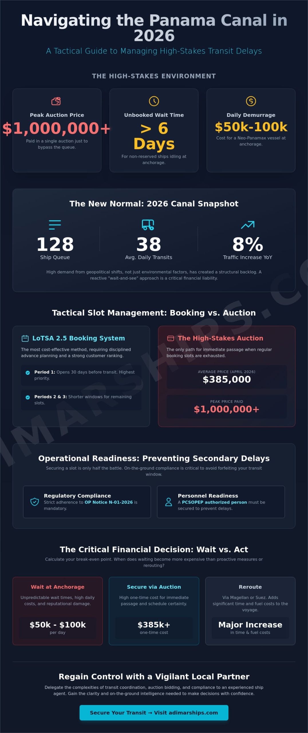 Managing Panama Canal Transit Delays: A Tactical Guide for Ship Operators in 2026 - Infographic