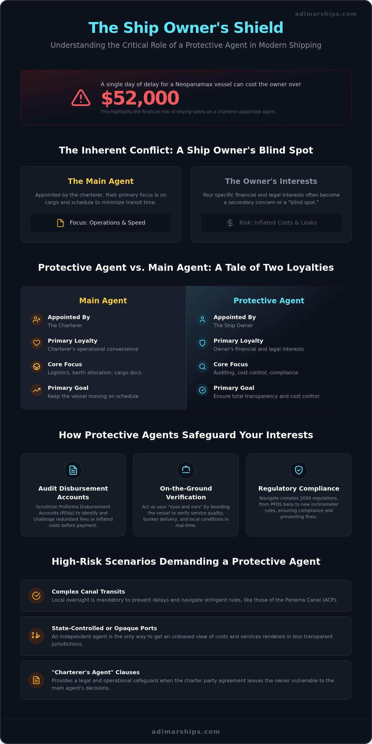What is a Protective Agent in Shipping? The 2026 Guide to Safeguarding Vessel Interests - Infographic