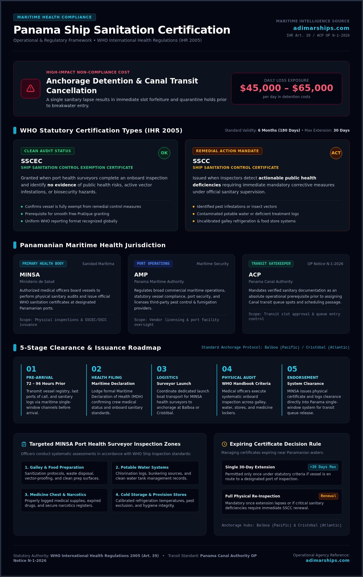 Ship Sanitation Certificate in Panama: Operator Guide - Infographic